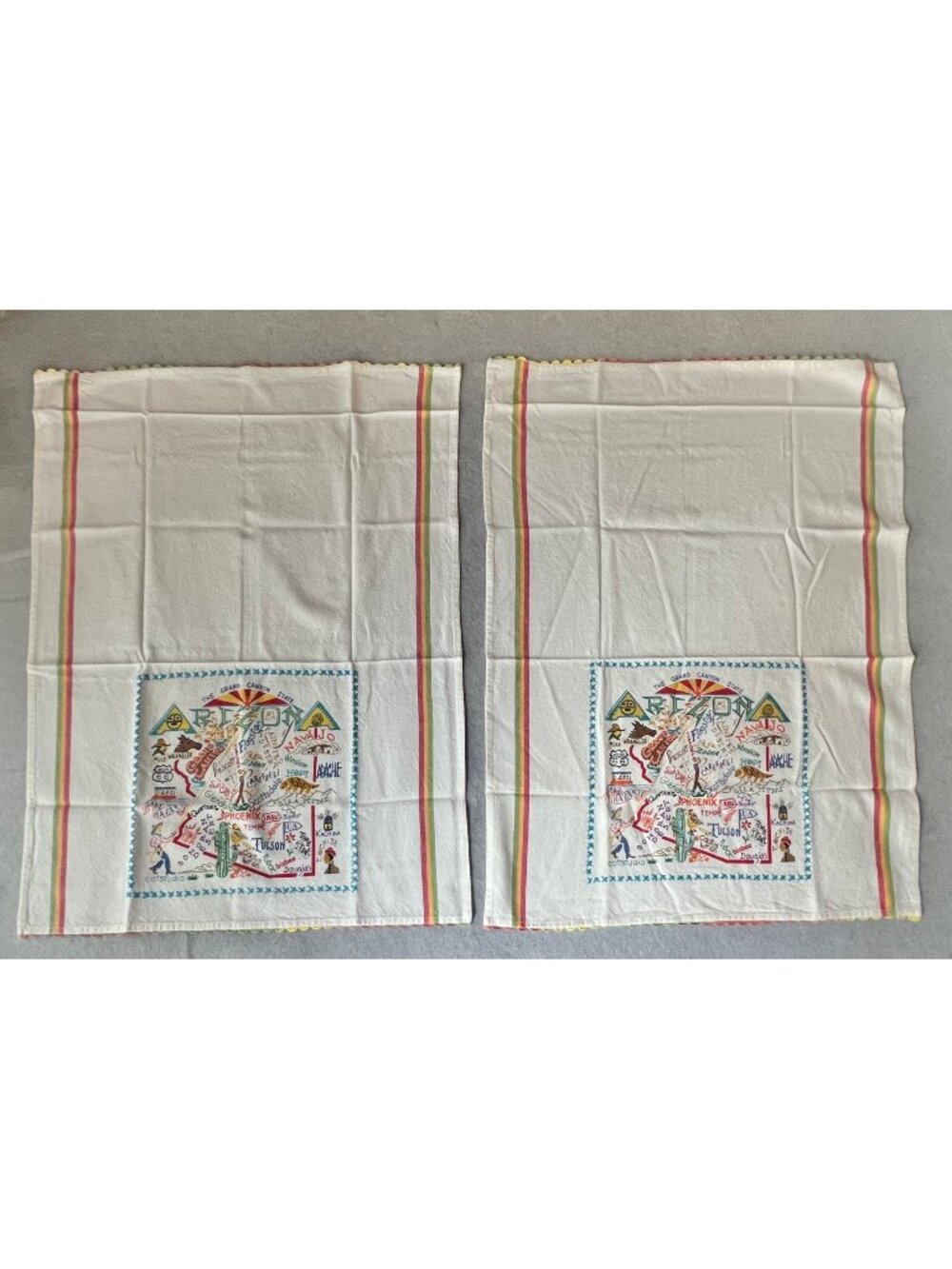 Catstudio Arizona Dish Towels Set of 2 Cotton AZ Map Design 29x21 New Gift